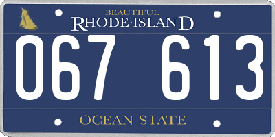 RI license plate 067613