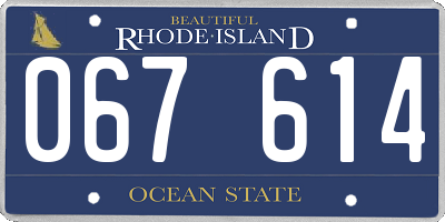 RI license plate 067614