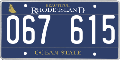 RI license plate 067615