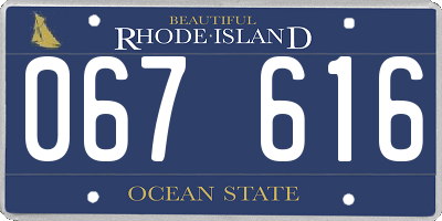 RI license plate 067616