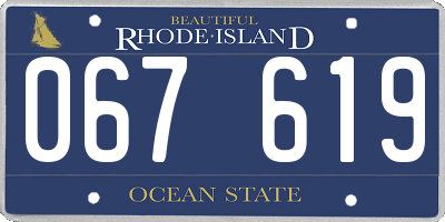 RI license plate 067619