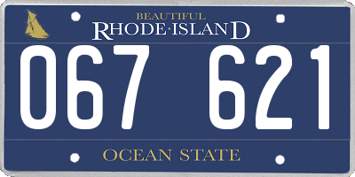 RI license plate 067621