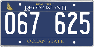 RI license plate 067625