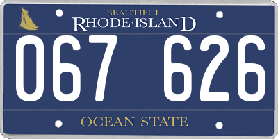 RI license plate 067626