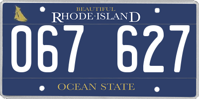 RI license plate 067627