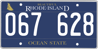 RI license plate 067628