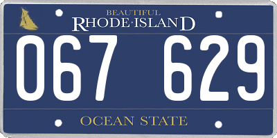 RI license plate 067629