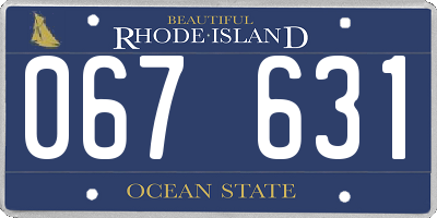 RI license plate 067631