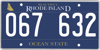 RI license plate 067632