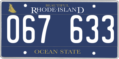 RI license plate 067633
