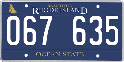 RI license plate 067635
