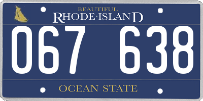 RI license plate 067638