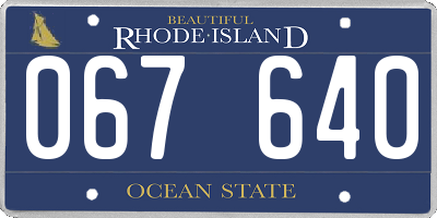 RI license plate 067640