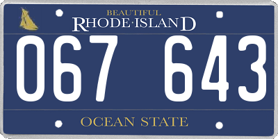 RI license plate 067643