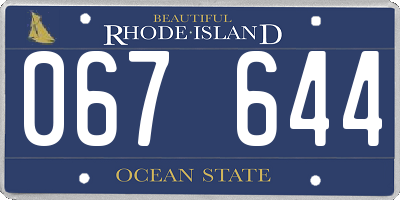 RI license plate 067644