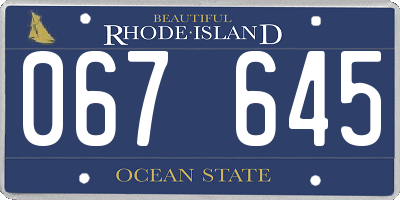 RI license plate 067645