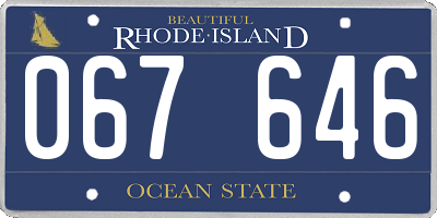 RI license plate 067646