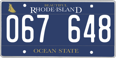 RI license plate 067648