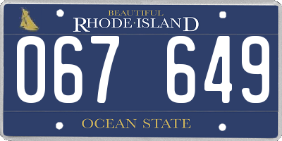 RI license plate 067649