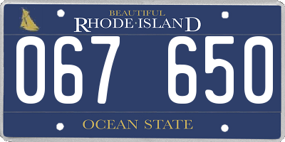 RI license plate 067650