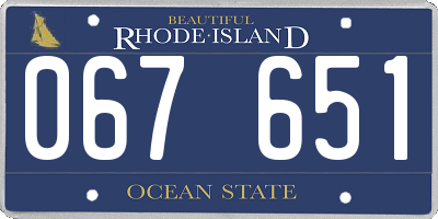 RI license plate 067651