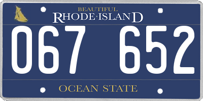 RI license plate 067652