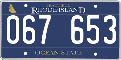 RI license plate 067653