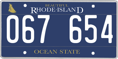 RI license plate 067654