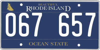 RI license plate 067657