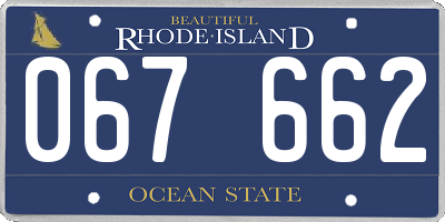 RI license plate 067662