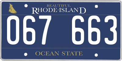 RI license plate 067663