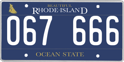 RI license plate 067666