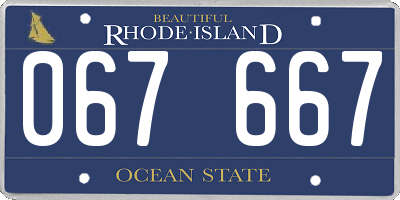 RI license plate 067667