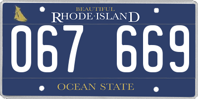 RI license plate 067669
