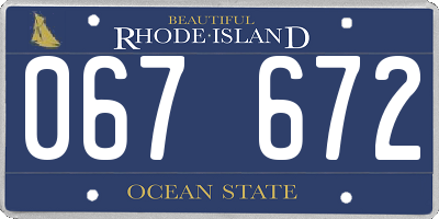 RI license plate 067672