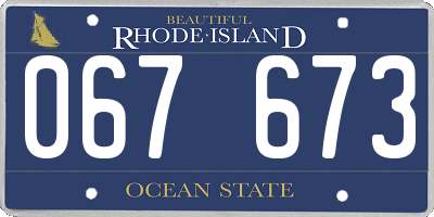 RI license plate 067673