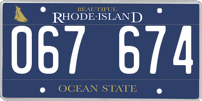 RI license plate 067674