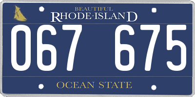 RI license plate 067675