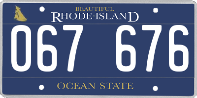 RI license plate 067676