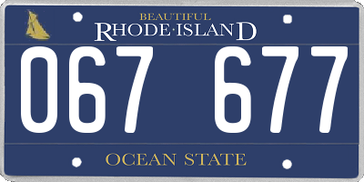 RI license plate 067677