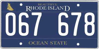 RI license plate 067678