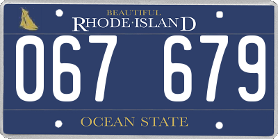 RI license plate 067679