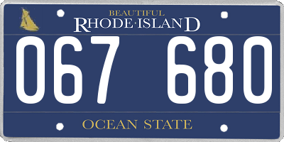 RI license plate 067680