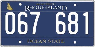 RI license plate 067681