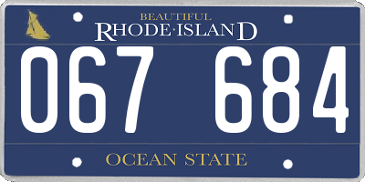 RI license plate 067684