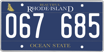 RI license plate 067685