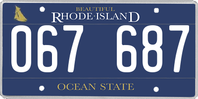 RI license plate 067687