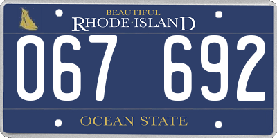 RI license plate 067692