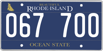 RI license plate 067700