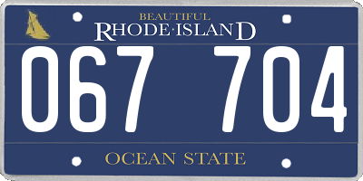 RI license plate 067704